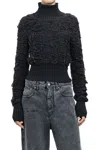 Mm6 Maison Margiela Distressed-pullover Mit Stehkragen In Grey