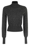 Mm6 Maison Margiela Distressed-pullover Mit Stehkragen In Dark Grey Melange