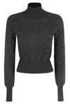 Mm6 Maison Margiela Mm6 By Maison Margiela Frayed Effect Turtleneck Sweater With Ribbed Details In M Dark Grey Melange