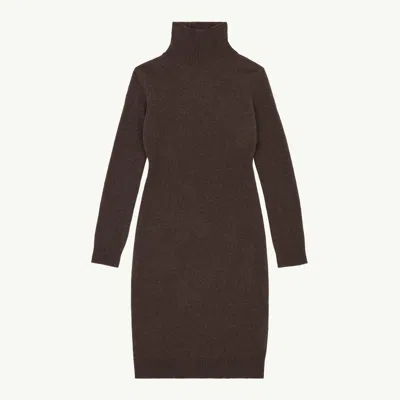 Mm6 Maison Margiela Turtleneck Midi Dress In Brown