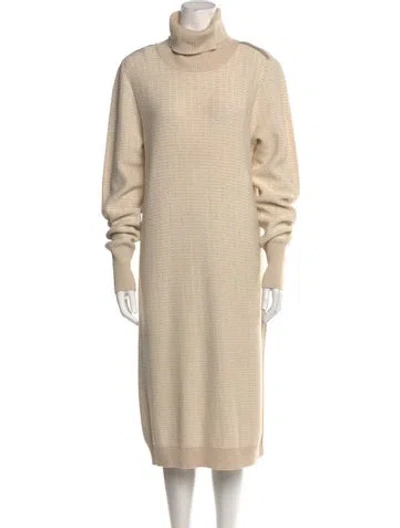 Pre-owned Mm6 Maison Margiela Turtleneck Midi Length Dress In Neutral