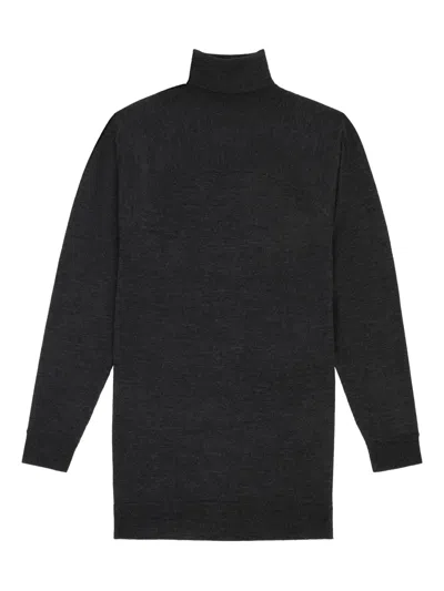 Mm6 Maison Margiela Turtleneck Panelled Mini Dress In Gray