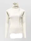 Mm6 Maison Margiela Mm6 By Maison Margiela Ribbed Knit Turtleneck Sweater In Neutrals