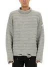 Mm6 Maison Margiela Mm6 By Maison Margiela Textured Knit Turtleneck Sweater With Oversized Silhouette In Gray