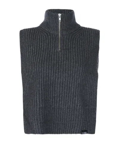 Mm6 Maison Margiela Turtleneck Vest In Gray