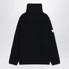 Mm6 Maison Margiela Mm6 By Maison Margiela Knitted Black Sweater With High Collar And Ribbed Finishes In Black