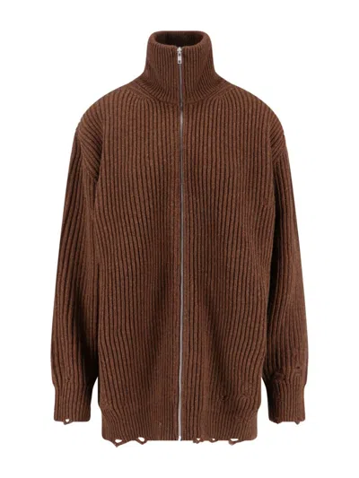 Mm6 Maison Margiela Brown Virgin Wool Sweater