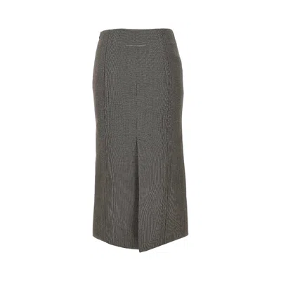 Mm6 Maison Margiela Tweed Midi Skirt In Brown