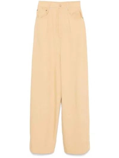 Mm6 Maison Margiela Twill Trousers In Yellow
