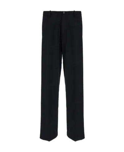 Mm6 Maison Margiela Twill Wide-leg Trousers In Black