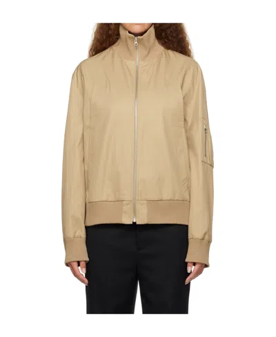 Mm6 Maison Margiela Beige Zip Bomber Jacket In 114 Beige