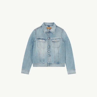 Mm6 Maison Margiela Twist Denim Jacket In Blue