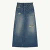 Mm6 Maison Margiela Twist Denim Maxi Skirt In Blue