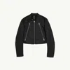 Mm6 Maison Margiela Twist Leather Jacket In Black