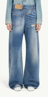 Mm6 Maison Margiela Blue Twist Wide Leg Jeans