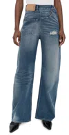 Mm6 Maison Margiela Blue Twist Wide Leg Jeans In Medium Blue