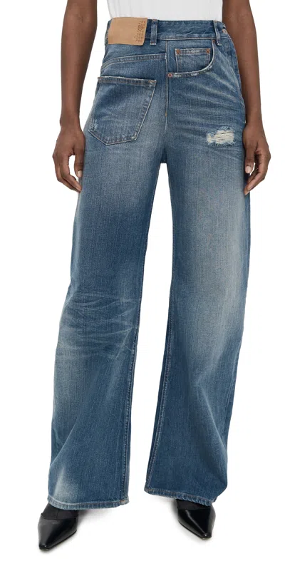 Mm6 Maison Margiela Twist Wide Leg Jeans Medium Blue