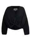 Mm6 Maison Margiela Twisted V-neck Blouse In Black