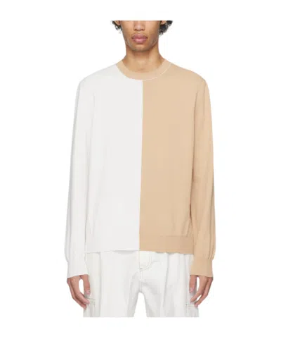 Mm6 Maison Margiela Two-color Sweater In White
