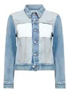 Mm6 Maison Margiela Two-tone Denim Jacket In Blue