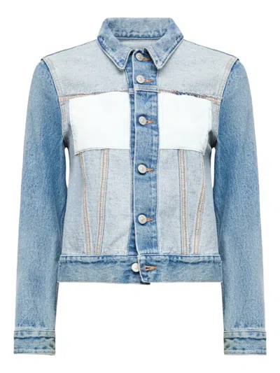 Mm6 Maison Margiela Two-tone Denim Jacket In Blue