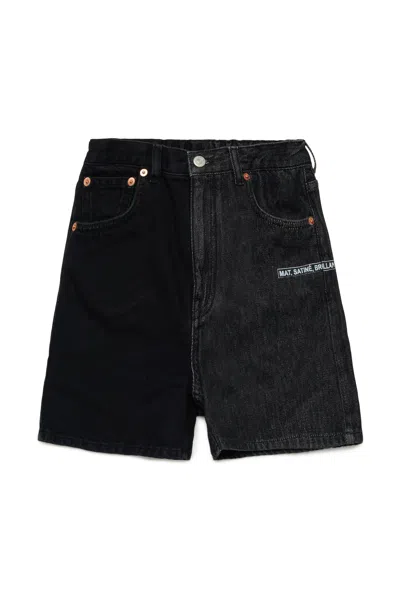 MM6 MAISON MARGIELA SHORTS IN DENIM BICOLOR CON LETTERING