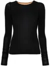 Mm6 Maison Margiela Two-tone Exposed-seam Top In Black