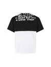 Mm6 Maison Margiela Mm6 By Maison Margiela Bicolor Contrast Print T-shirt With Round Neckline And Short Sleeves In Multi