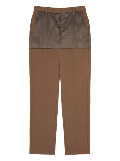 Mm6 Maison Margiela Two-tone Panelled Trousers In Brown