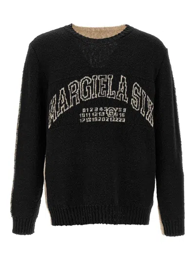 Mm6 Maison Margiela Two-tone Sweater In Blanco