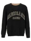 Mm6 Maison Margiela Two-tone Crew Neck Sweater With Contrast Panels In Black