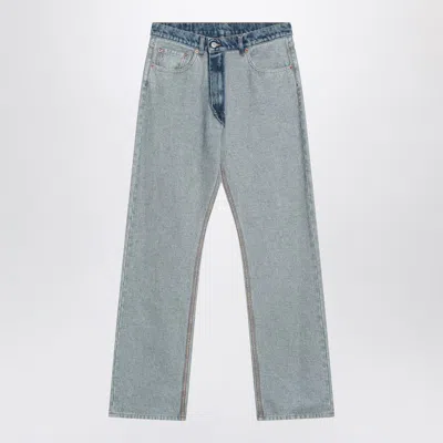 Mm6 Maison Margiela Two-tone Washed Jeans In Blue