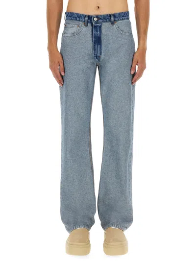 Mm6 Maison Margiela Trousers Straight Leg Contrast Waistband In Gray