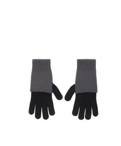 Mm6 Maison Margiela Two-tone Knit Gloves In Gray