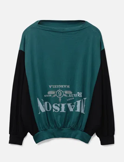 Mm6 Maison Margiela Two-tone Upside-down Sweatshirt In Blue
