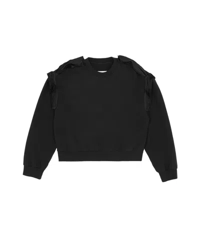 Mm6 Maison Margiela Unbrushed Cotton Jersey Sweatshirt In Black