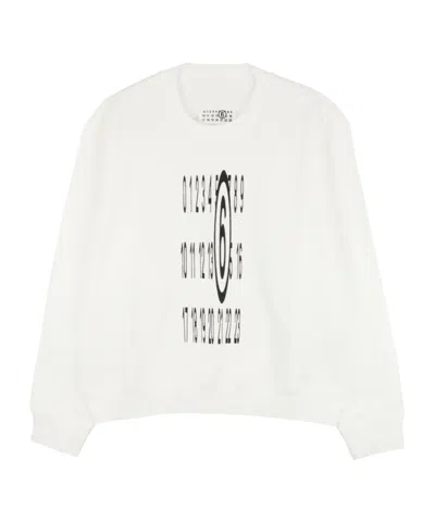 Mm6 Maison Margiela Unbrushed Jersey Sweatshirt In White