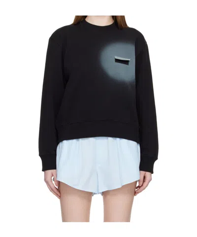 Mm6 Maison Margiela Unbrushed Pullover Sweatshirt In Black