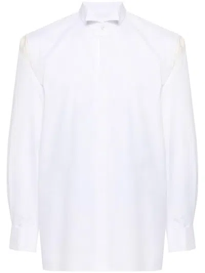 Mm6 Maison Margiela Unfinished-effect Shirt In White
