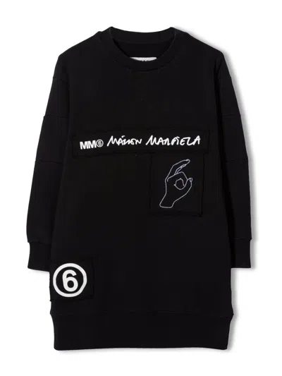 Mm6 Maison Margiela Unisex Cotton Mini Suit For Kids In Black