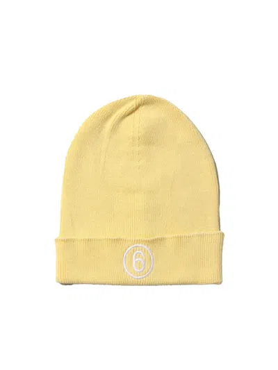 Mm6 Maison Margiela Unisex Mini Cotton Hat For Kids In Yellow