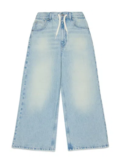 Mm6 Maison Margiela Unisex Mini Cotton Trousers In Blue