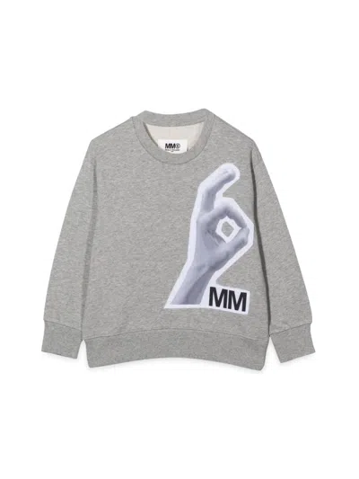 Mm6 Maison Margiela Unisex Mini Crewneck Sweatshirt In Grey