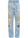Mm6 Maison Margiela Mm6 By Maison Margiela Light Blue Distressed Relaxed-fit Jeans In Blue