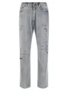 Mm6 Maison Margiela Used Effect Jeans In Blue