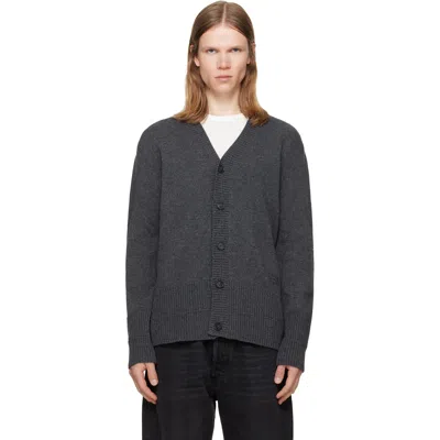 Mm6 Maison Margiela Logo-embroidered V-neck Cardigan In Black
