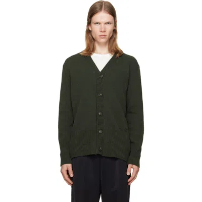 Mm6 Maison Margiela Wool V-neck Cardigan In Green