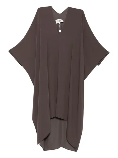 Mm6 Maison Margiela V-neck Asymmetric Day Dress In Animal Print