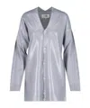 Mm6 Maison Margiela Gray Plastified Knit Cardigan In Gray