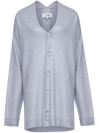 Mm6 Maison Margiela V-neck Cardigan In Grey